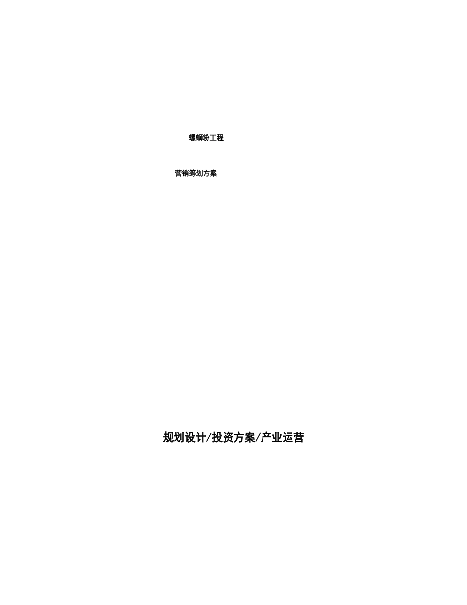 螺蛳粉项目营销策划方案_第1页