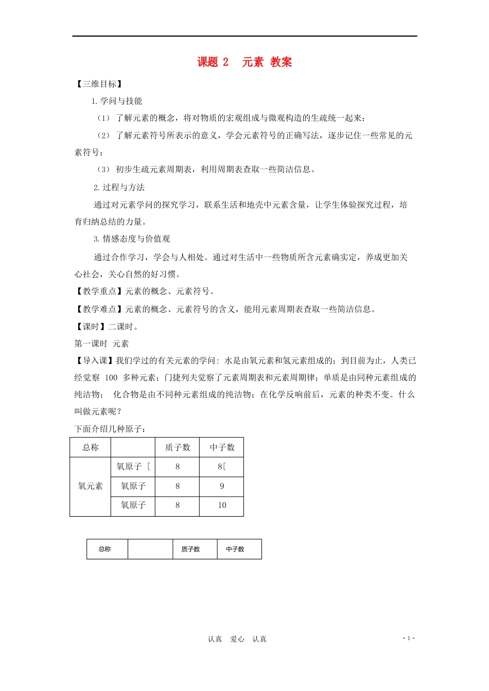 九年级化学上册42《元素》教案人教新课标版_第1页