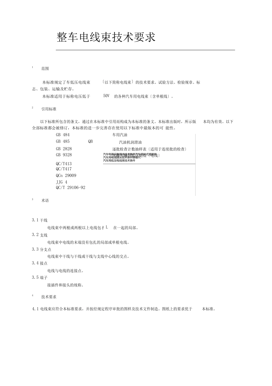 整车线束技术要求_第1页