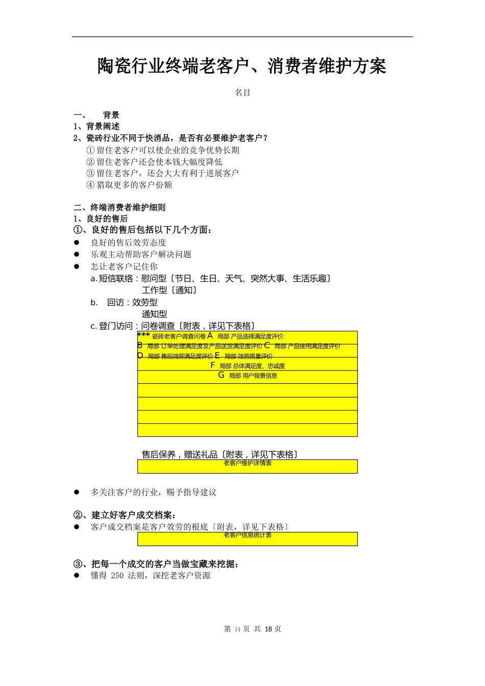 陶瓷行业老客户、消费者维护方案_第1页