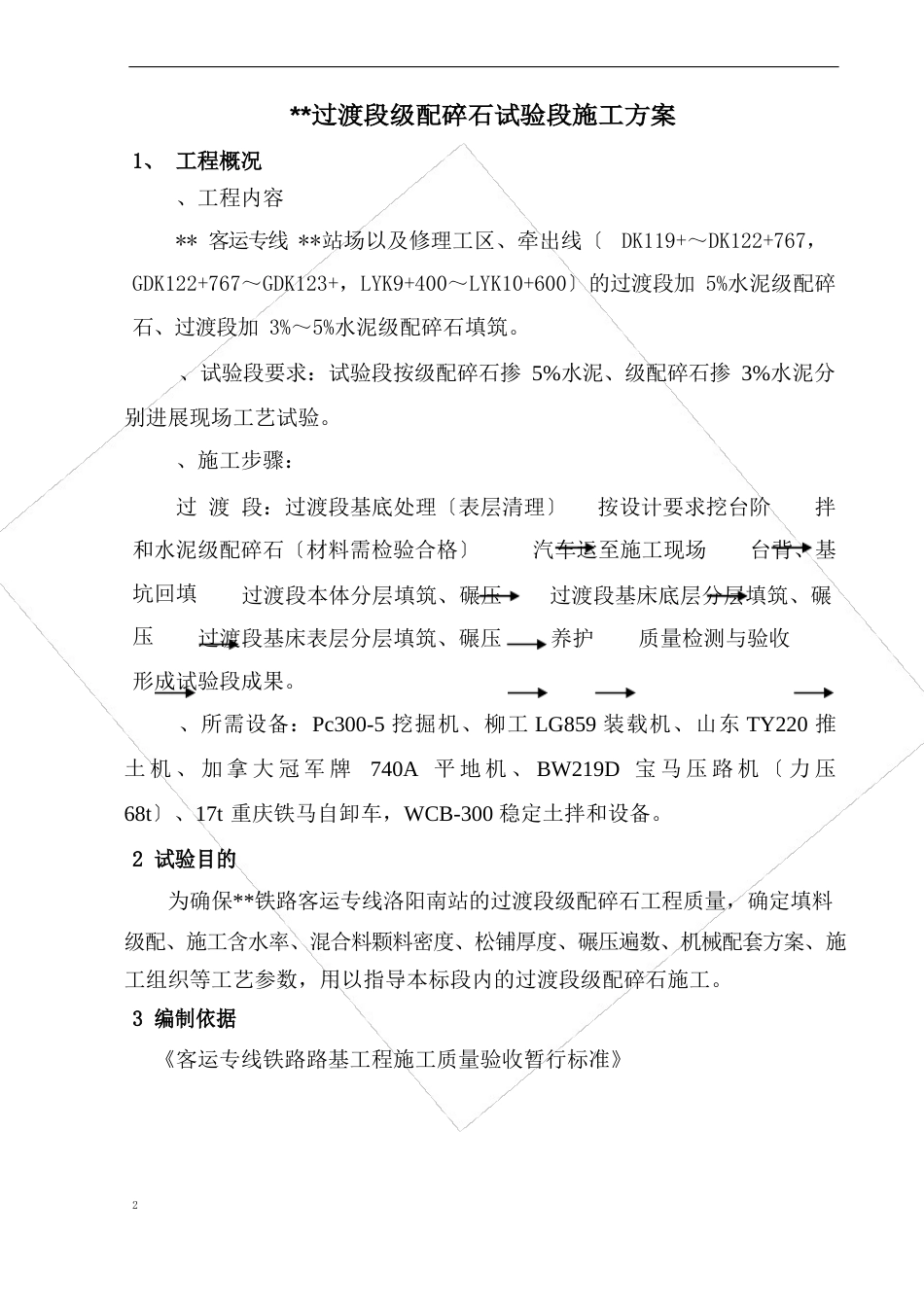 级配碎石(过渡段)试验段施工方案_第1页