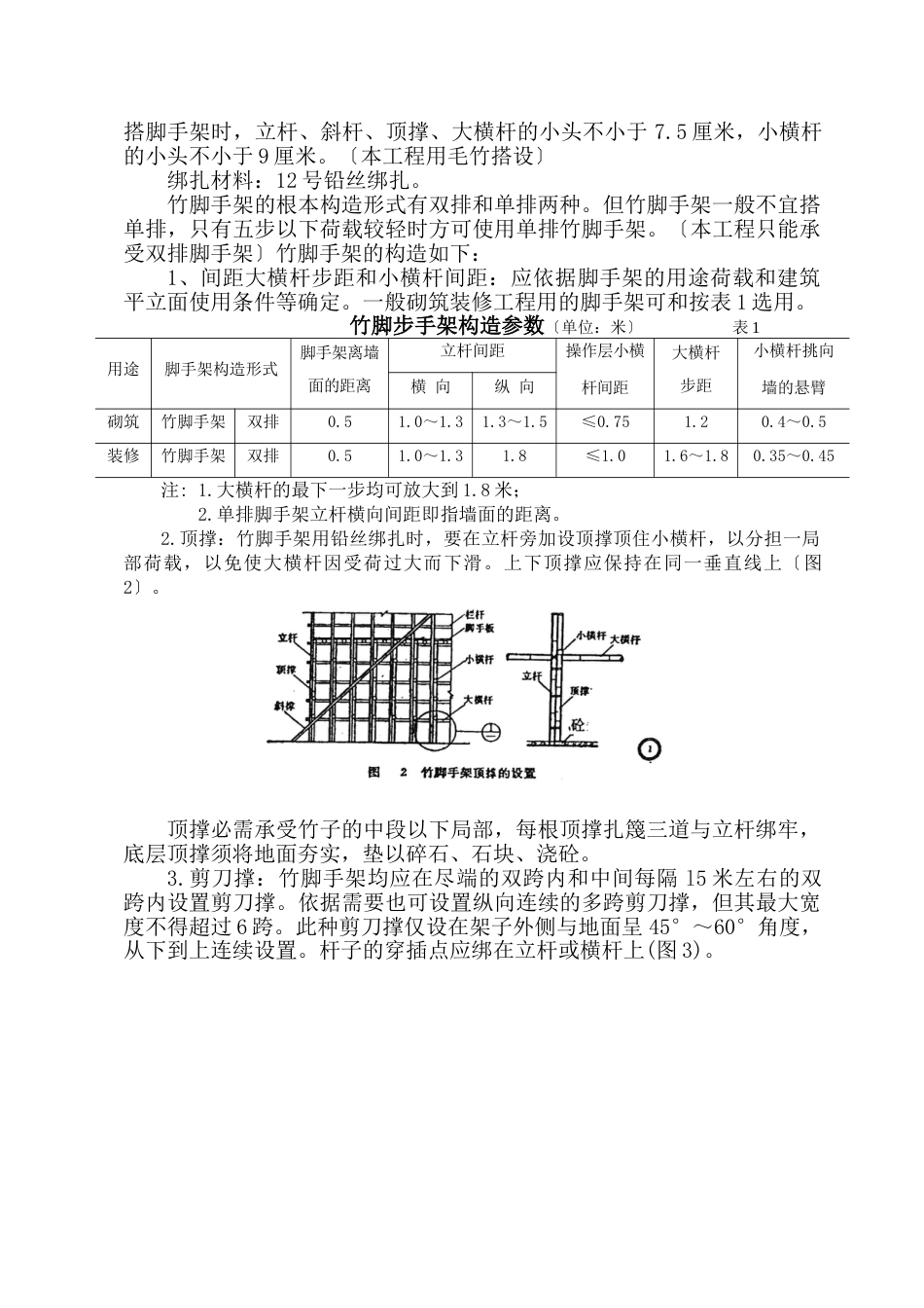 安全施工组织设计（搭设竹脚手架）_第2页