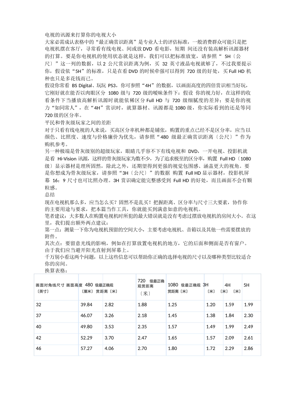 电视机尺寸及最佳观看距离_第2页