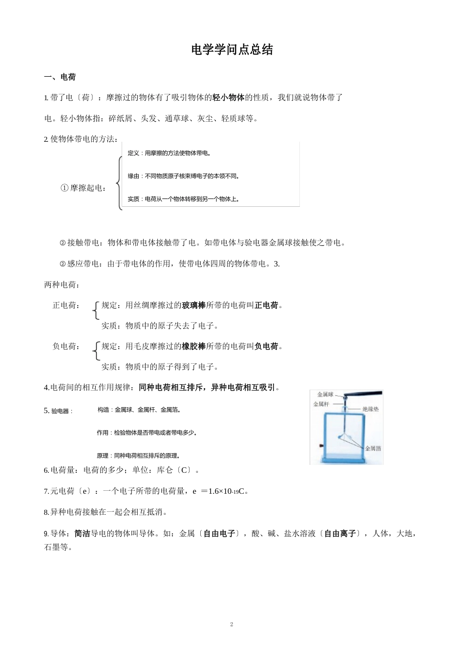 人教版九年级物理电学知识点总结_第1页