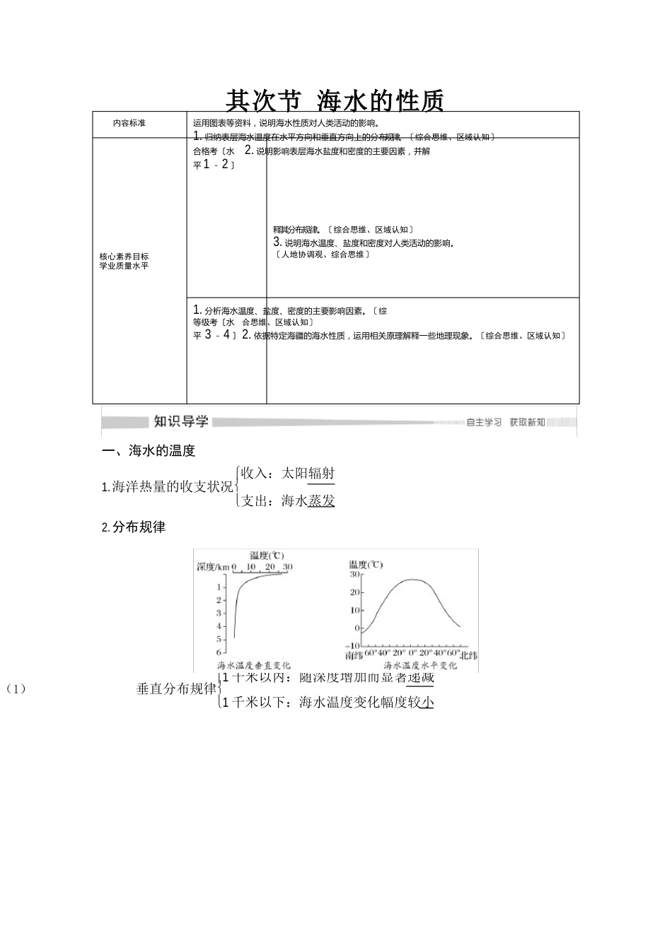 新教材高中地理必修第一册第二节海水的性质_第1页