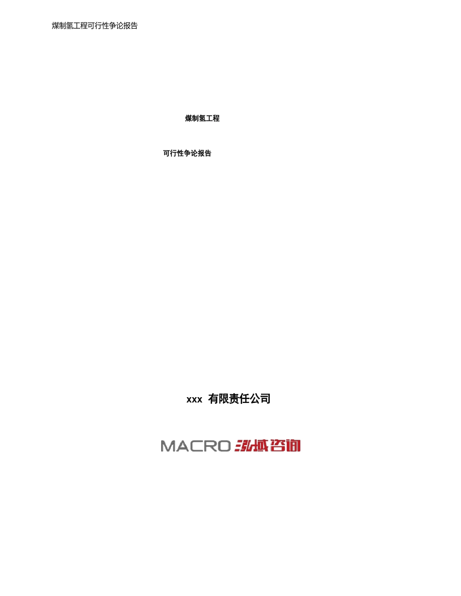 煤制氢项目可行性研究报告_第1页