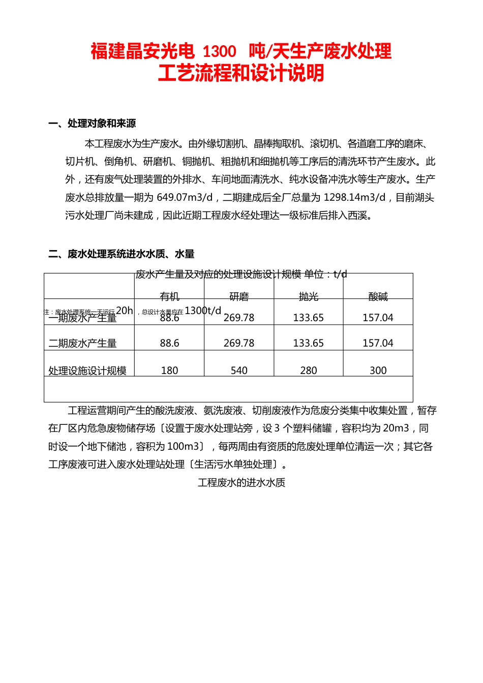 废水处理工艺及流程说明_第1页