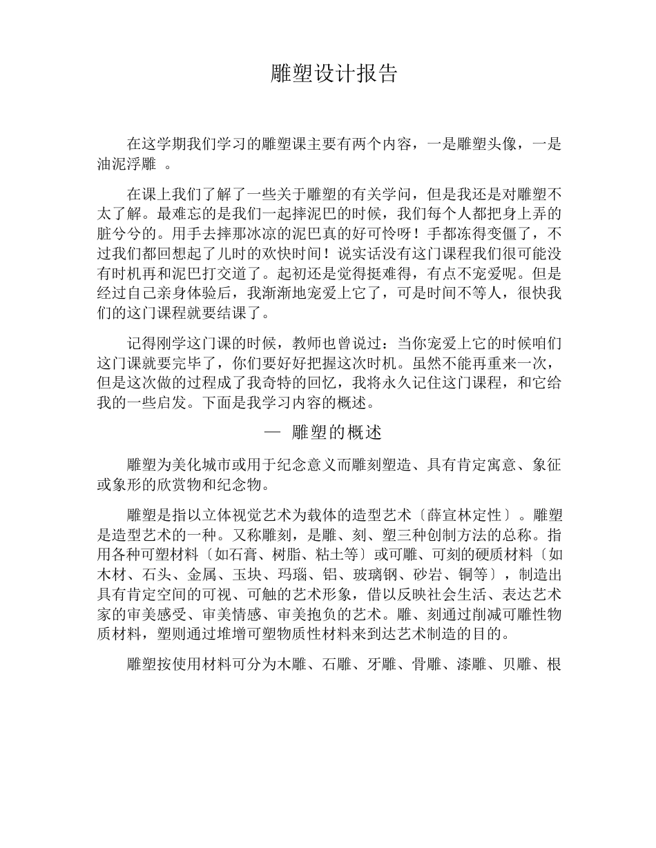 雕塑设计报告_第1页