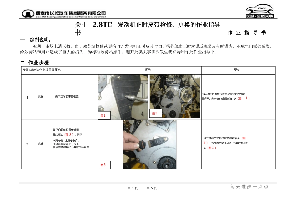 28TC发动机正时皮带维修更换作业指导书_第1页