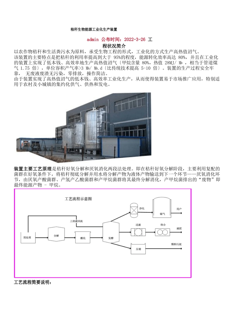 秸秆生物能源工业化生产装置_第1页