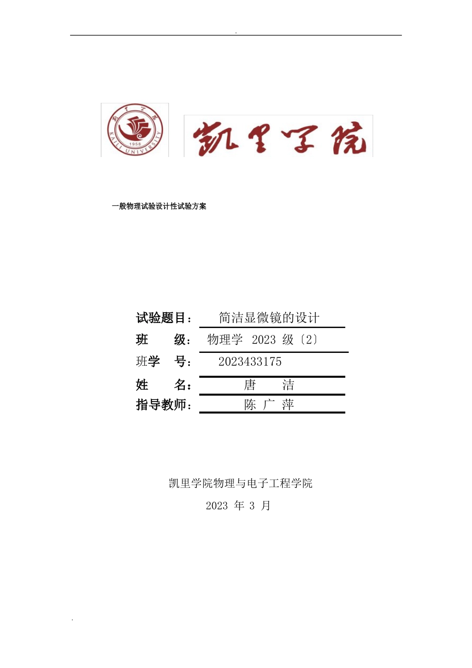 大学物理实验设计性实验方案_第1页