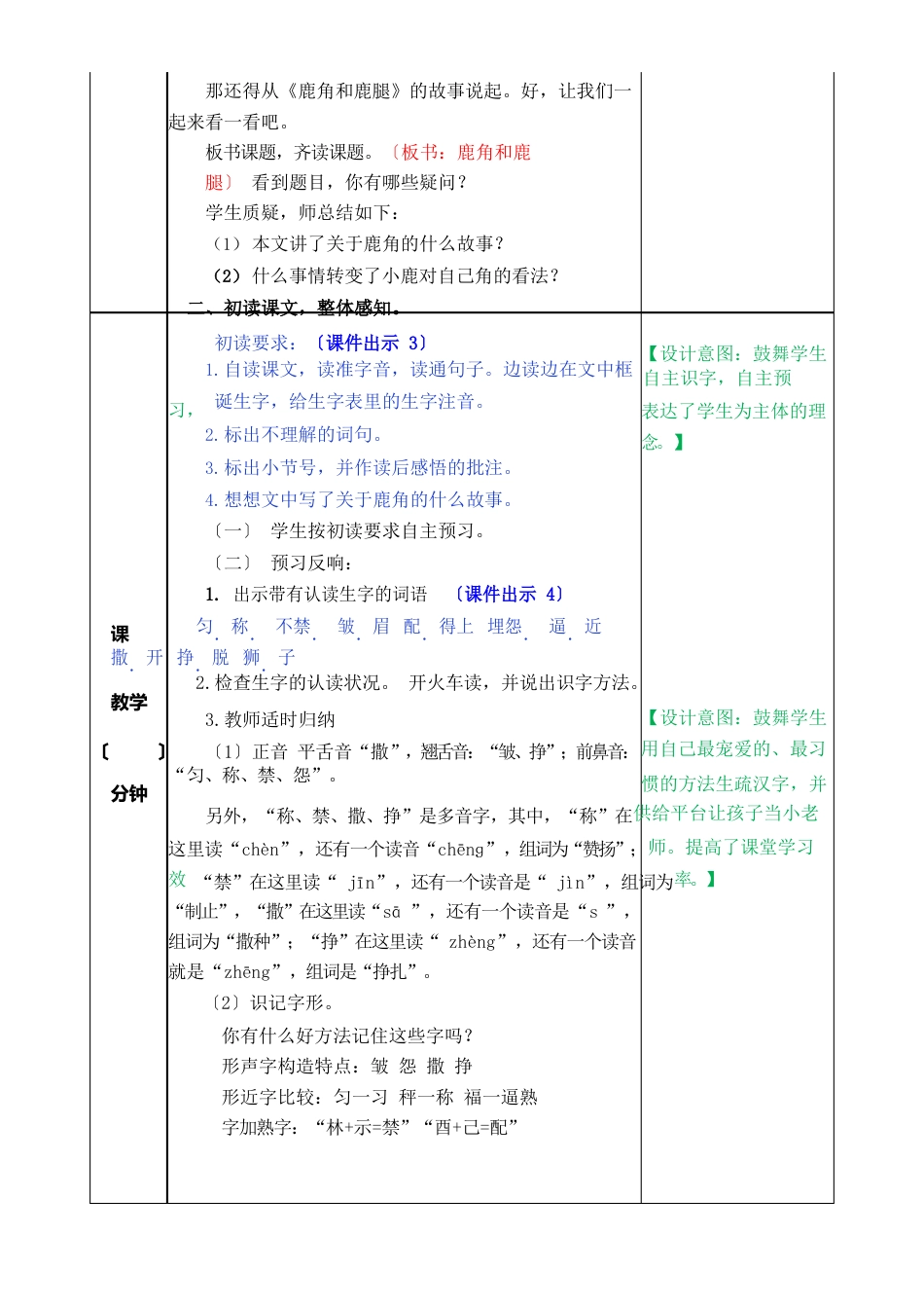 部编版三年级下册语文鹿角和鹿腿教案_第2页