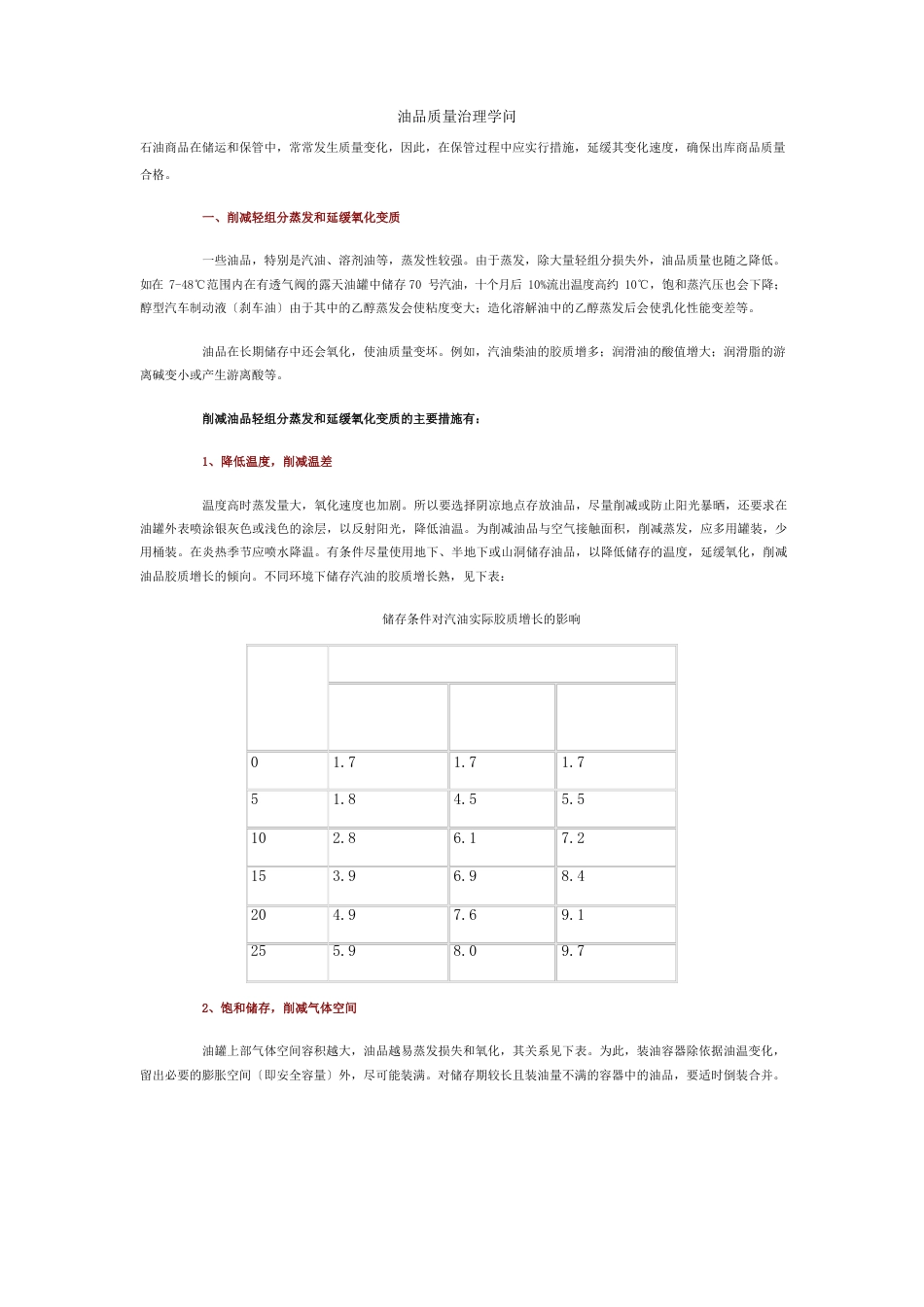 油品质量管理知识_第1页