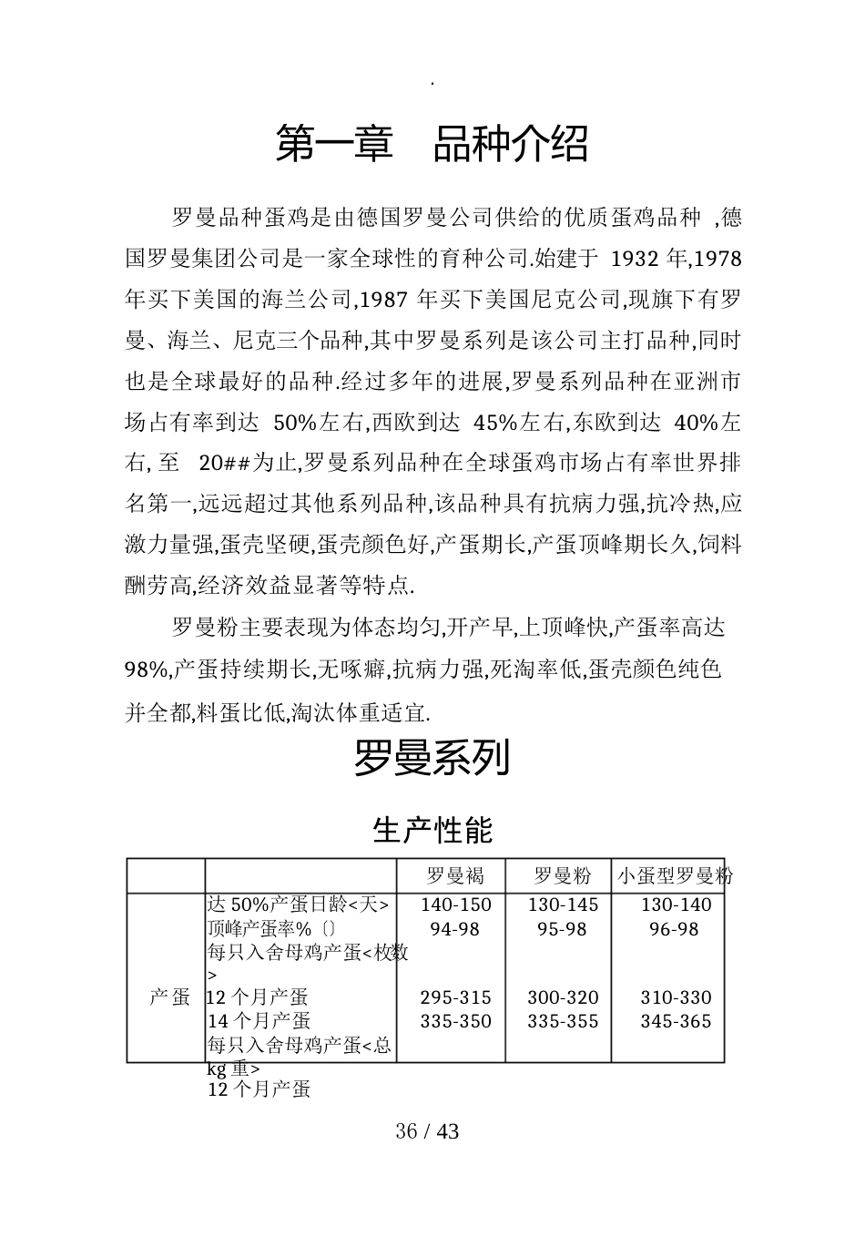 罗曼蛋鸡饲养管理手册_第1页