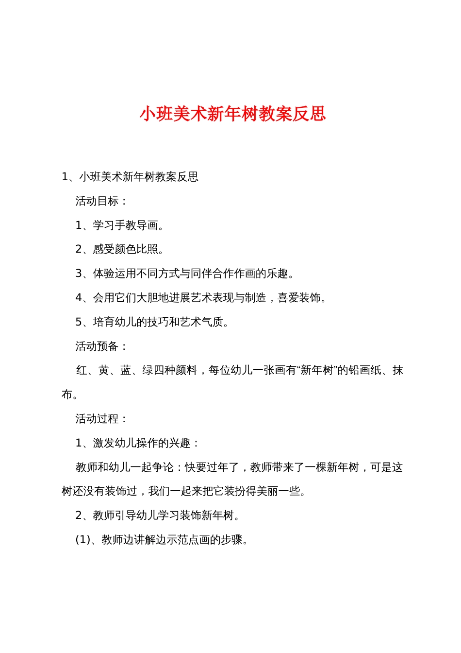 小班美术新年树教案反思_第1页