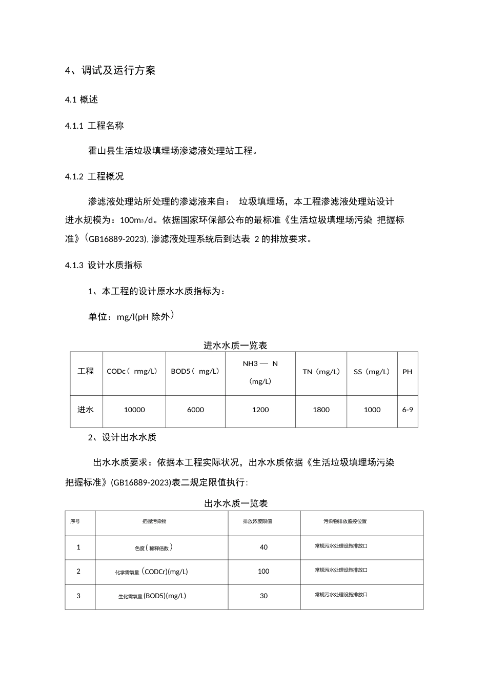 垃圾渗滤液调试方案_第1页