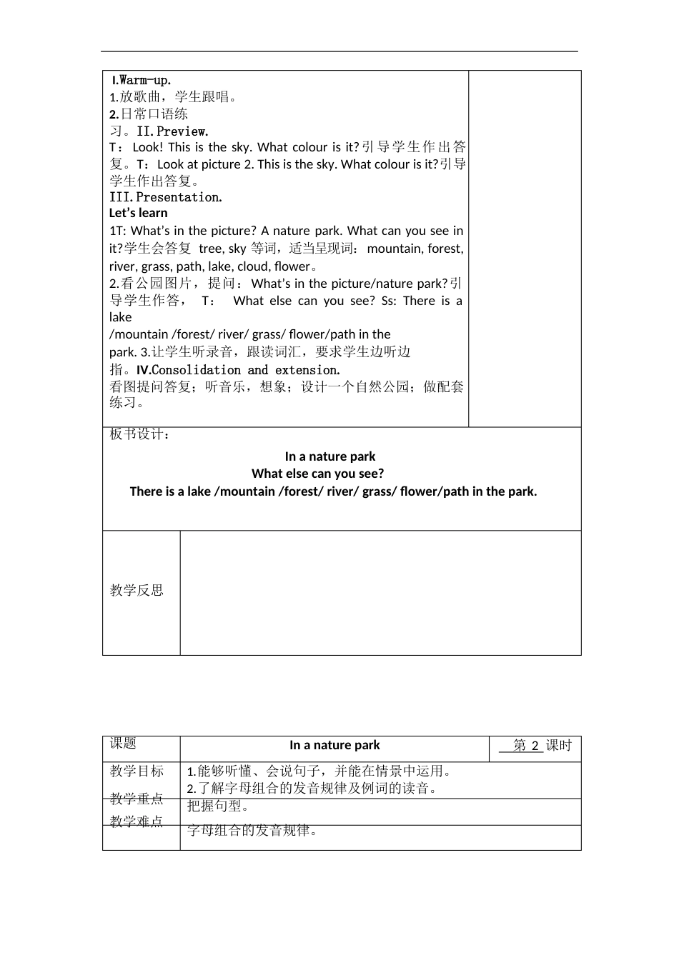 人教版五年级英语上册Unit6单元教案内容_第2页