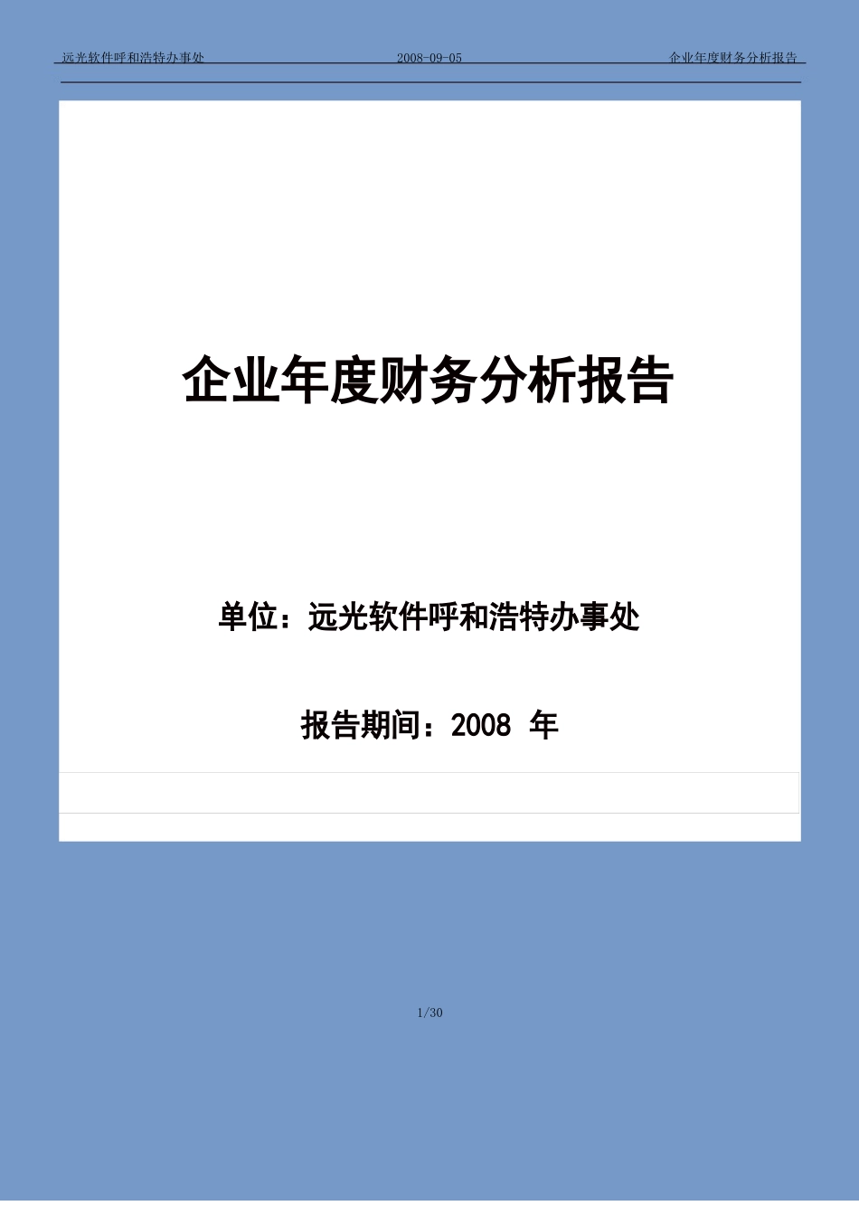 企业年度财务分析报告(样例)_第1页