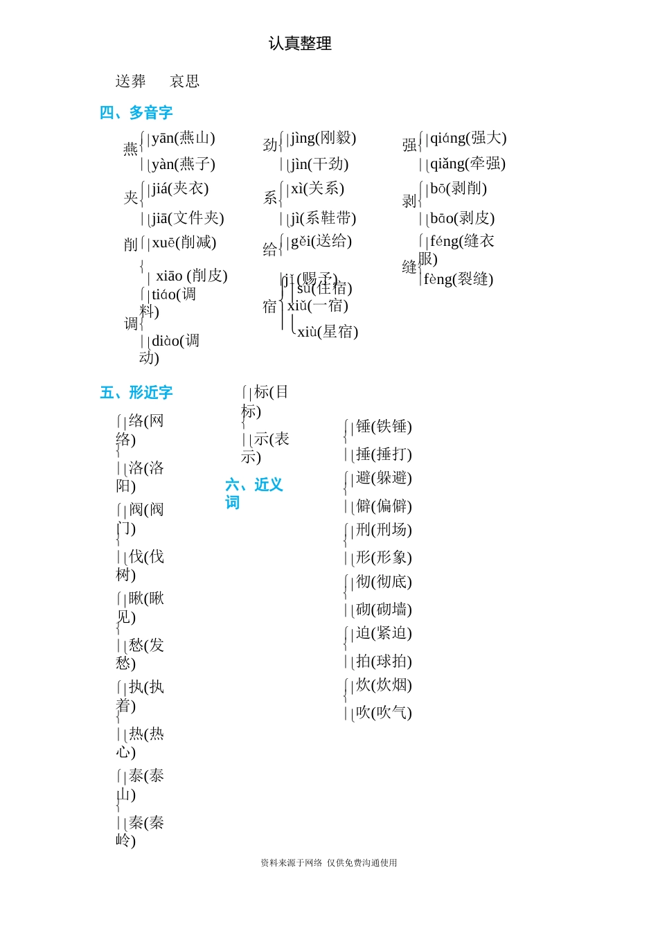 部编人教版六年级下册小学语文第四单元单元知识点小结_第2页