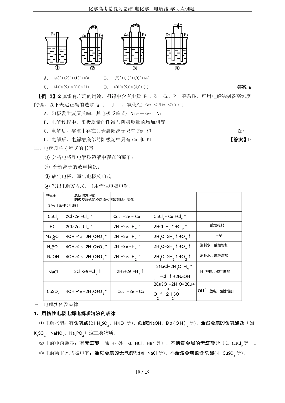 化学高考总复习总结电化学电解池知识点例题_第3页