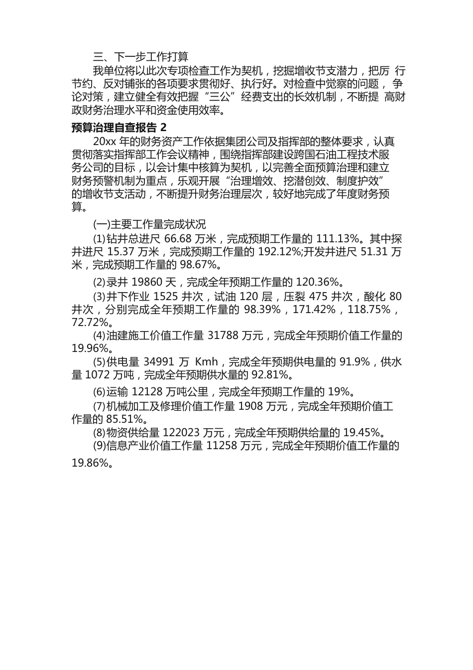 预算管理自查报告（5篇）_第2页