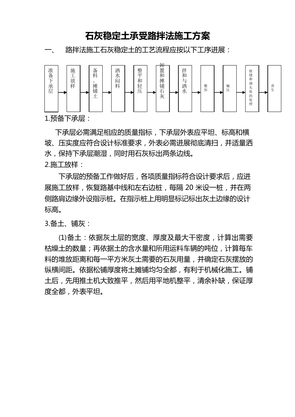 石灰稳定土采用路拌法施工方案_第1页