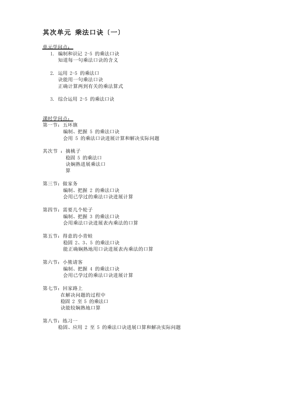 二年级数学上册知识点归纳(北师大版)_第3页