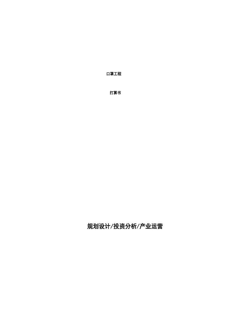 口罩项目计划书_第1页
