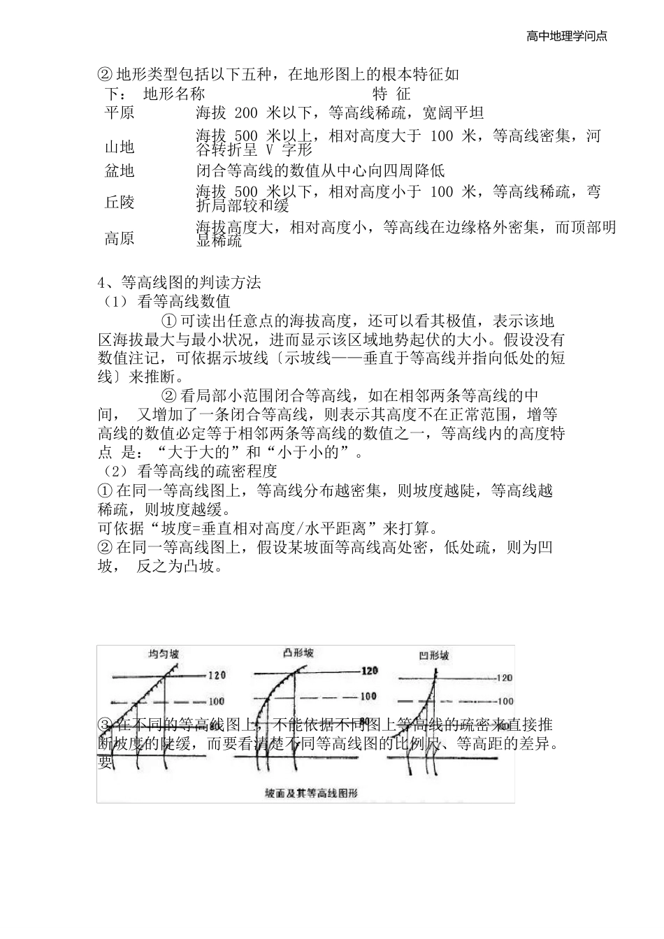 高中地理知识点：等高线知识点总结_第3页