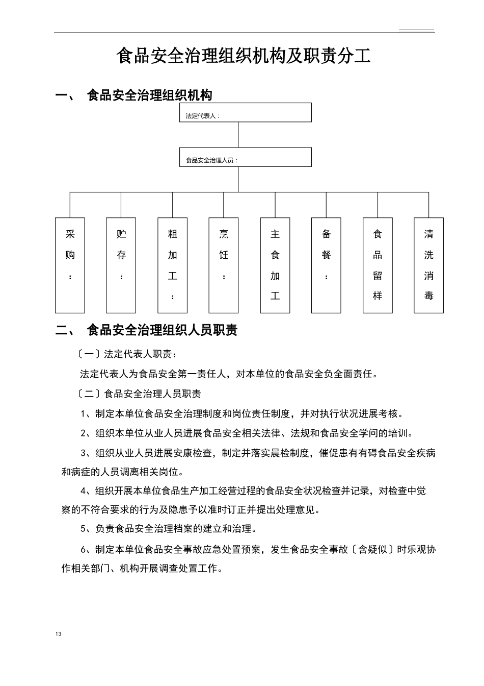 食品安全管理组织机构及食品安全管理制度_第1页