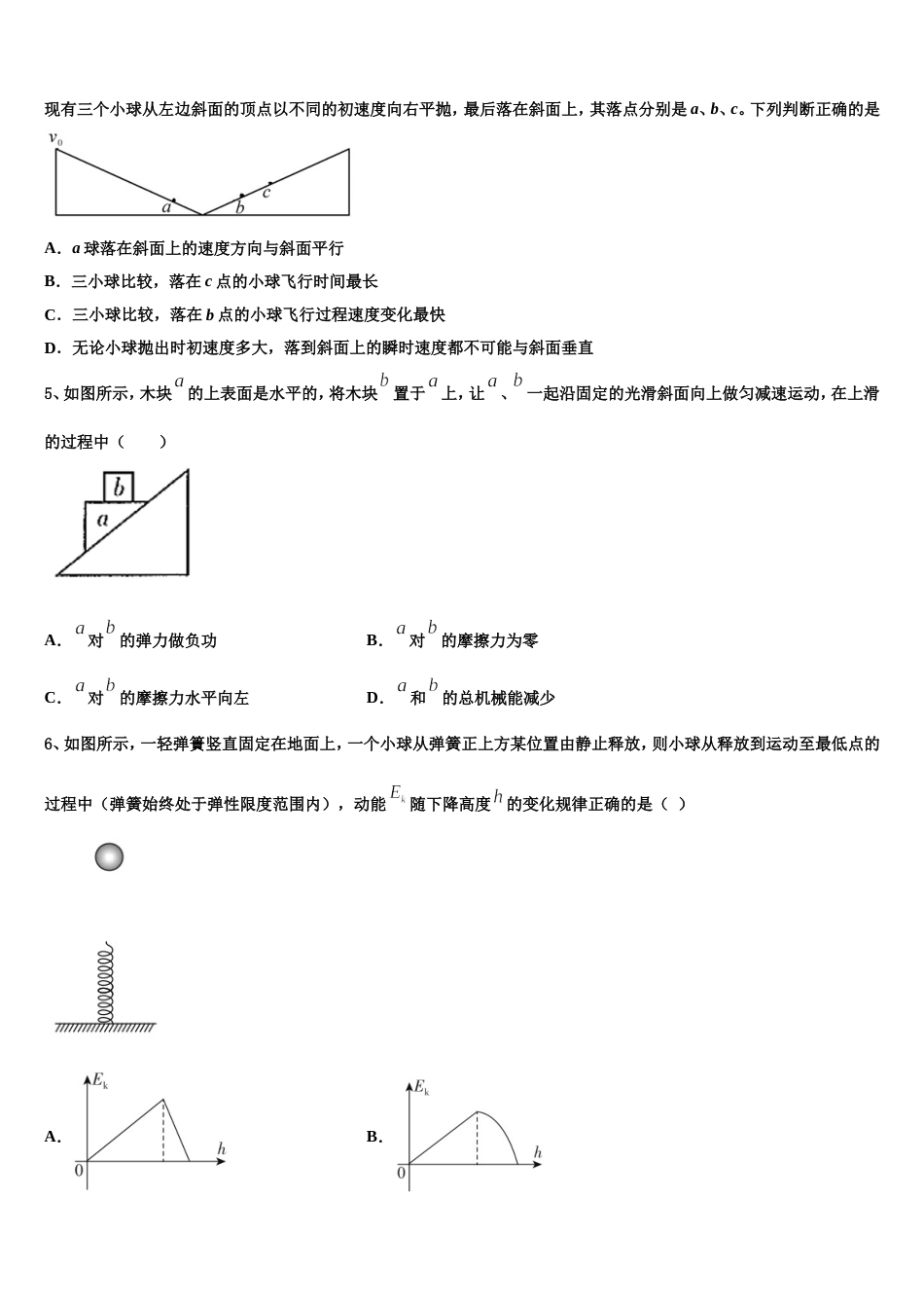 福州第三中学2023届高三寒假网上测试物理试题_第2页