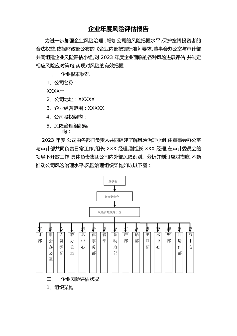 企业年度风险评估报告书_第1页