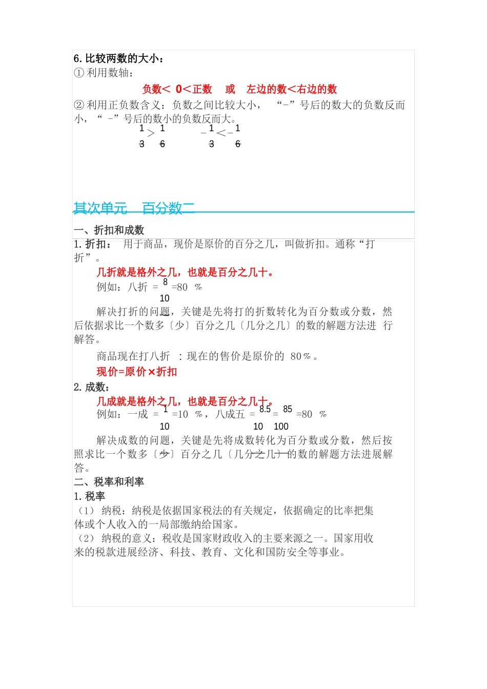 人教版数学六年级下册知识点_第2页