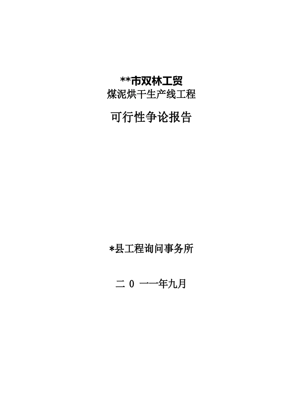 煤泥烘干生产线项目可行性研究报告_第1页