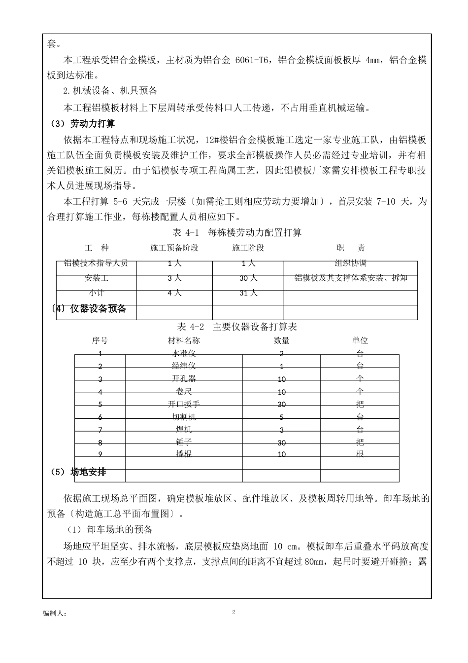 铝合金模板技术交底_第2页