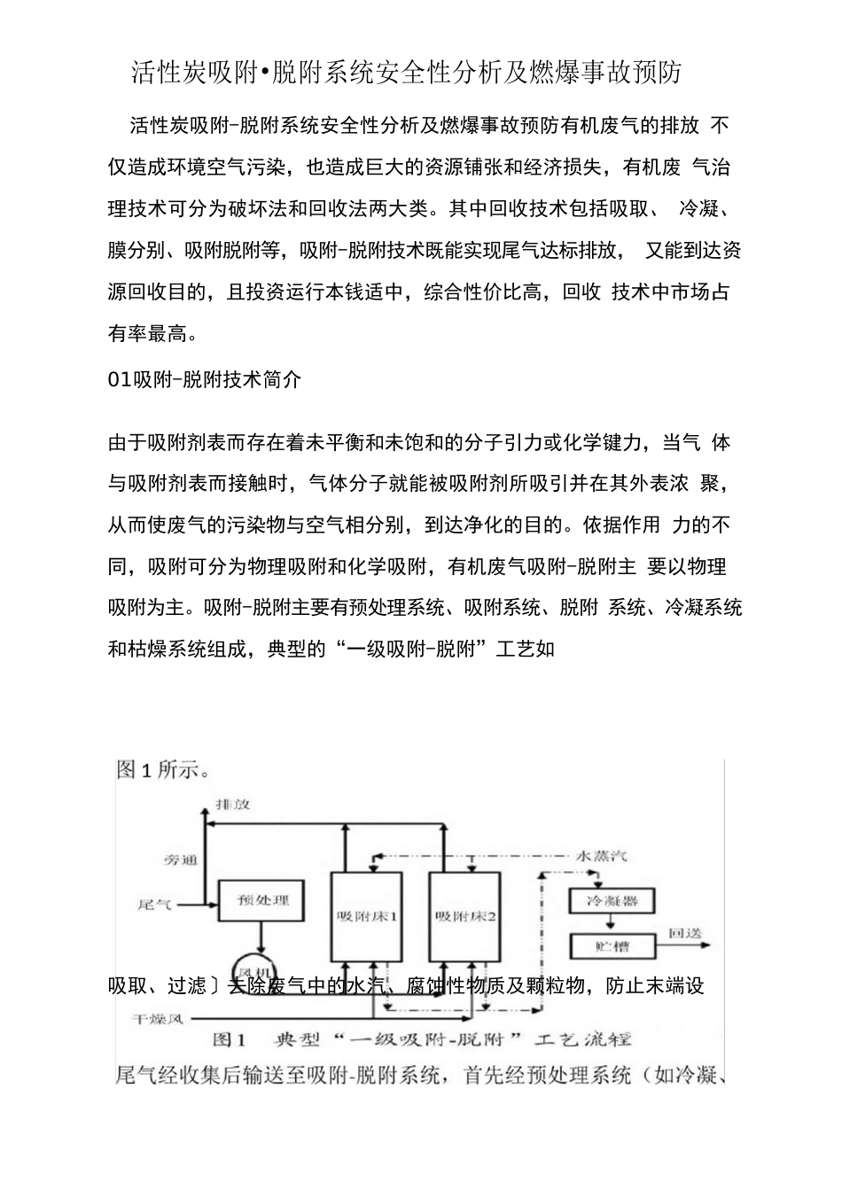 活性炭吸附脱附系统安全性分析及燃爆事故预防_第1页