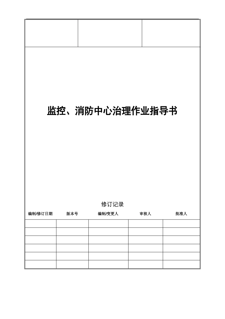 监控、消控中心管理作业指导书_第1页