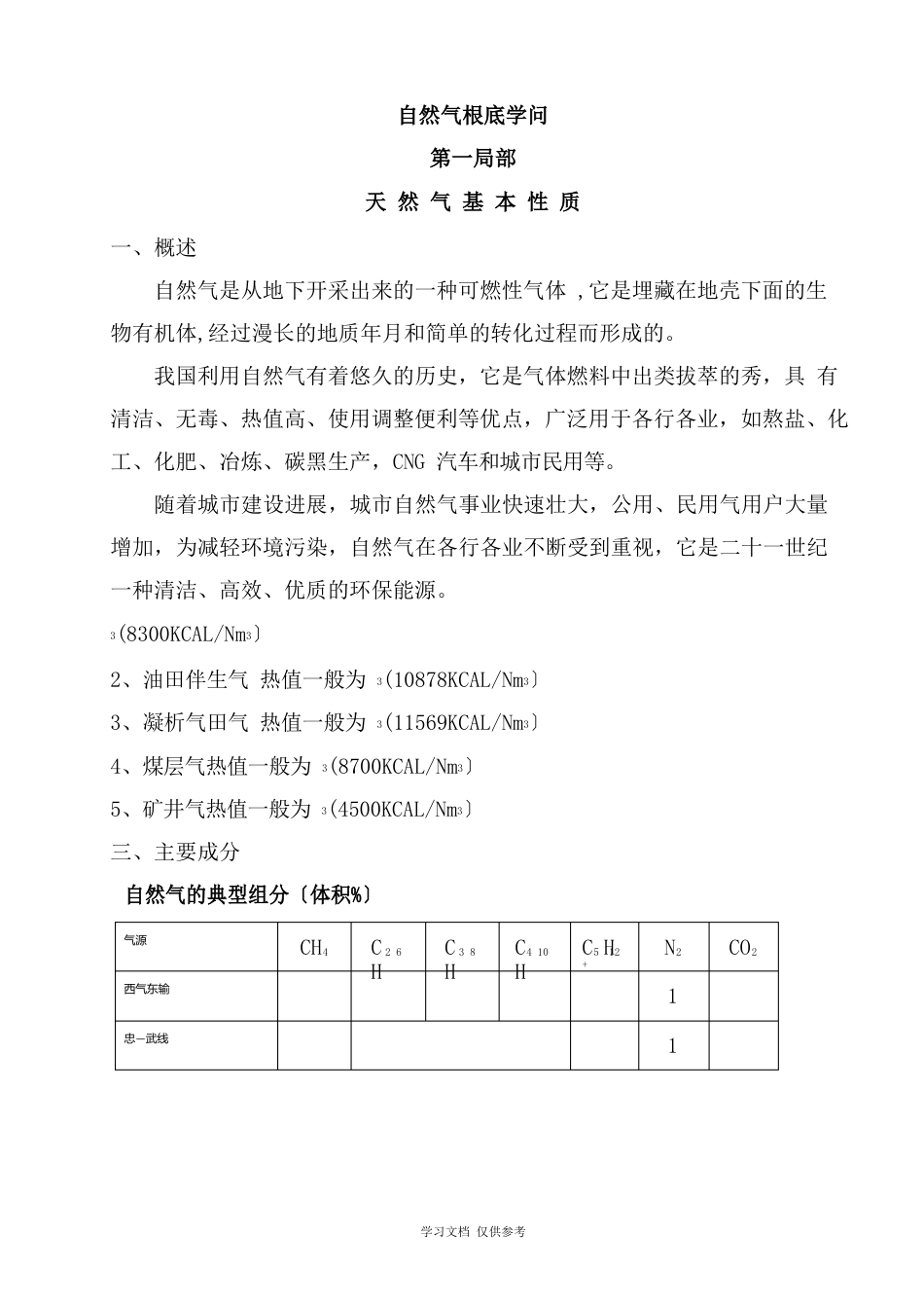 天然气基础知识_第1页