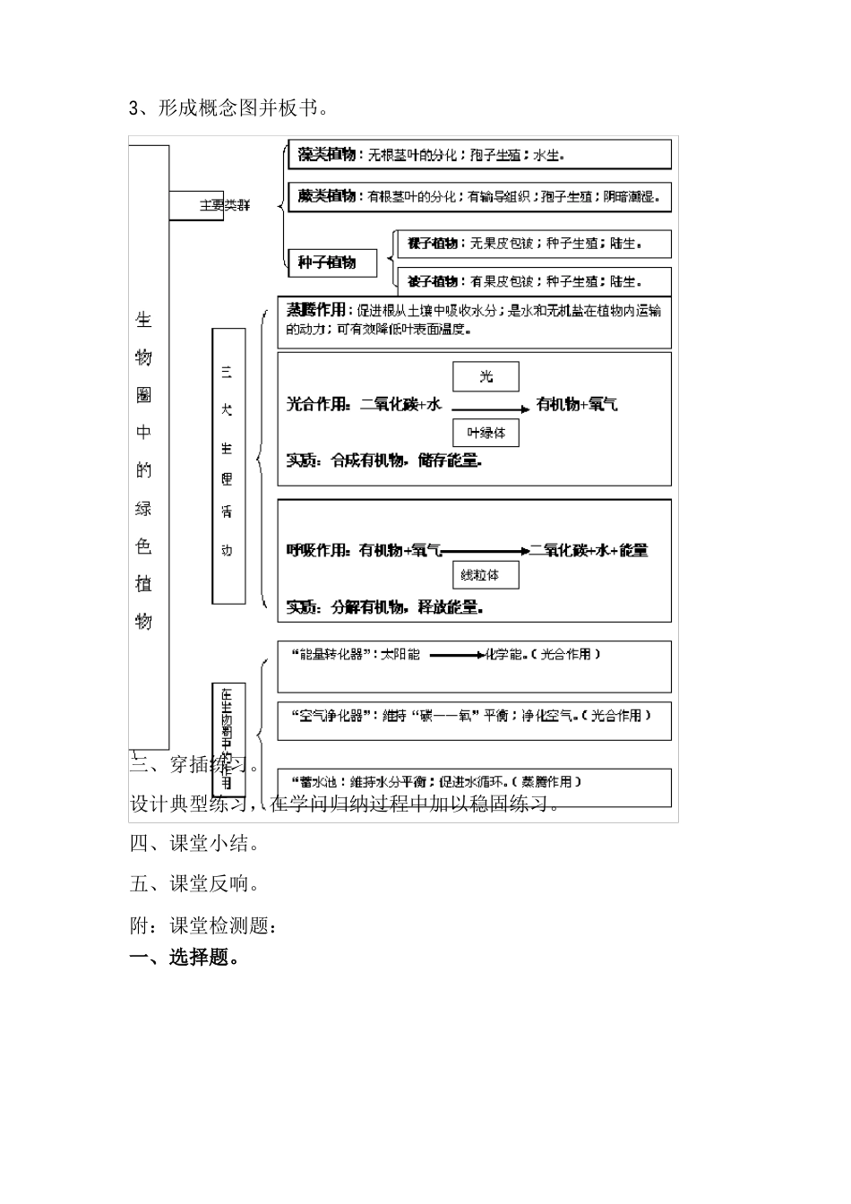 教学案例生物圈中的绿色植物复习教案_第2页