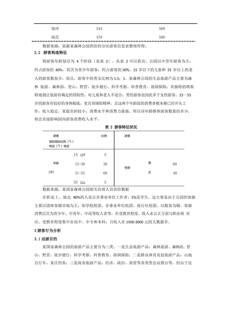 个人实习报告-某森林公园市场分析、定位与营销策略_第3页