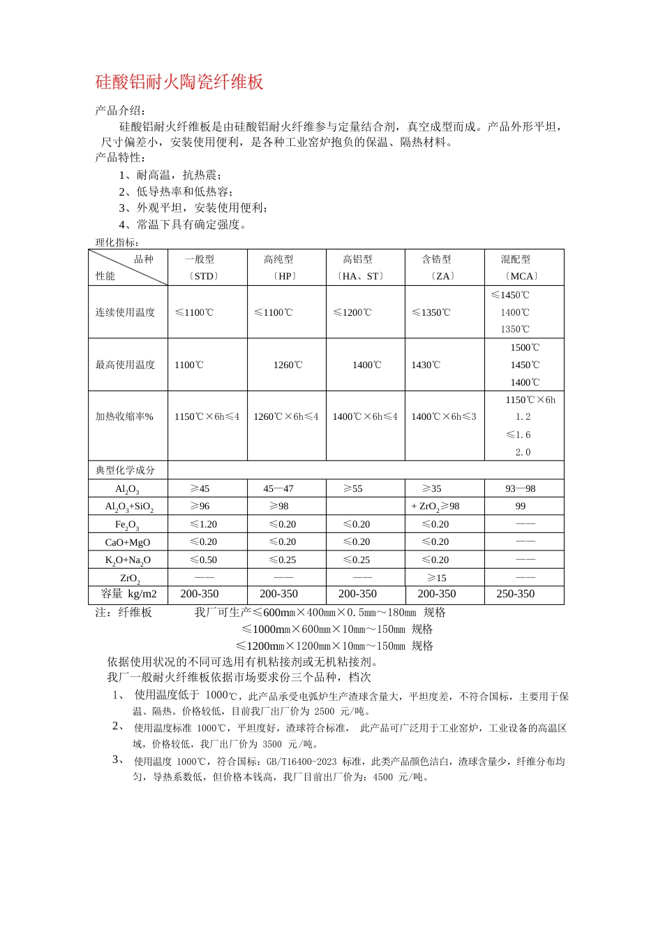 硅酸铝耐火陶瓷纤维板_第1页