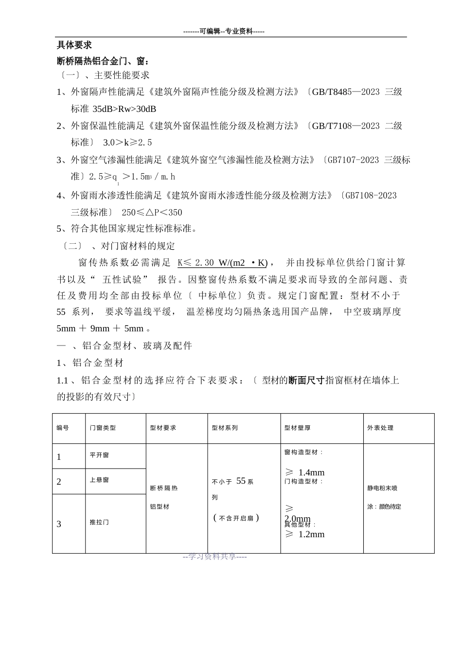 断桥隔热铝合金门窗技术要求_第1页