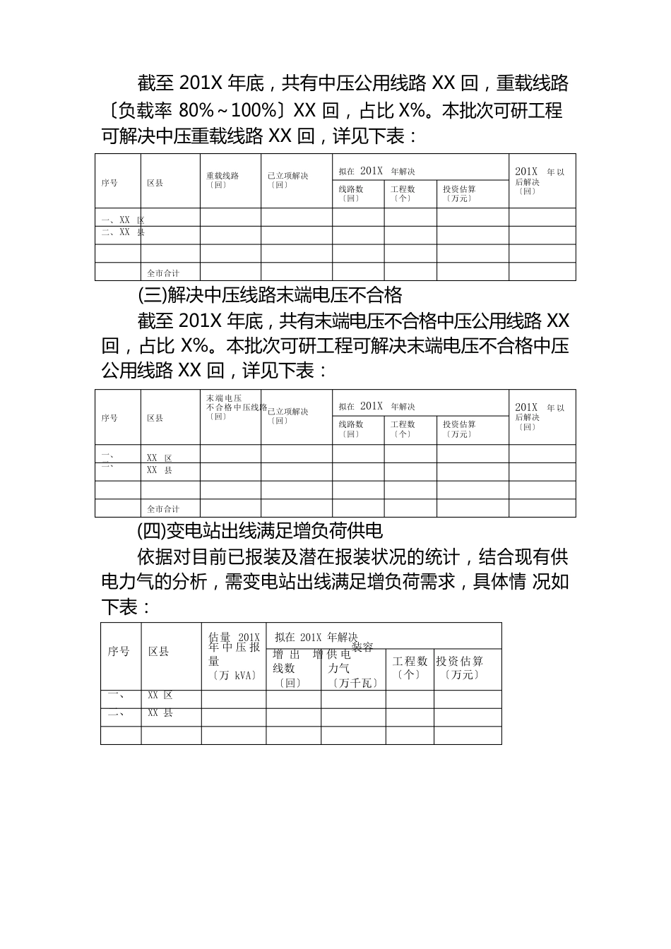 中低压配电网项目可研报告评审意见模板_第3页