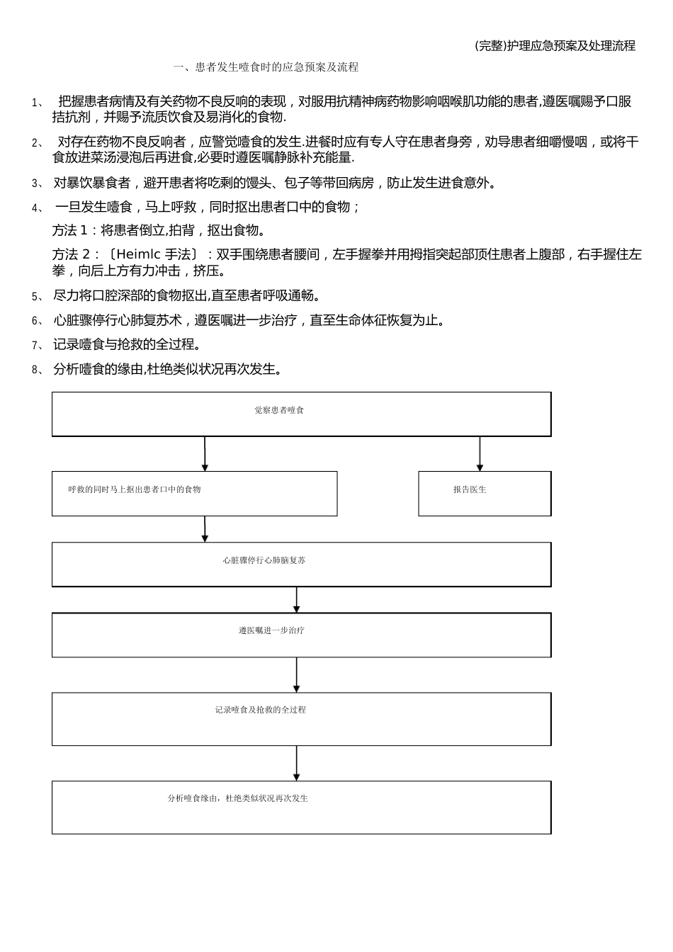 护理应急预案及处理流程_第1页