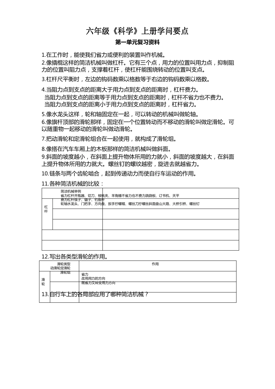 人教版小学六年级《科学》全册知识点汇总_第1页