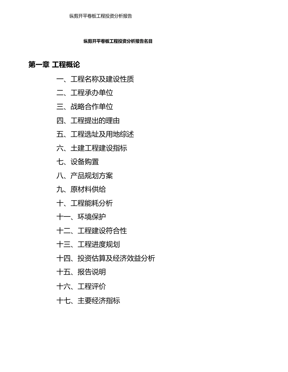 纵剪开平卷板项目投资分析报告_第3页