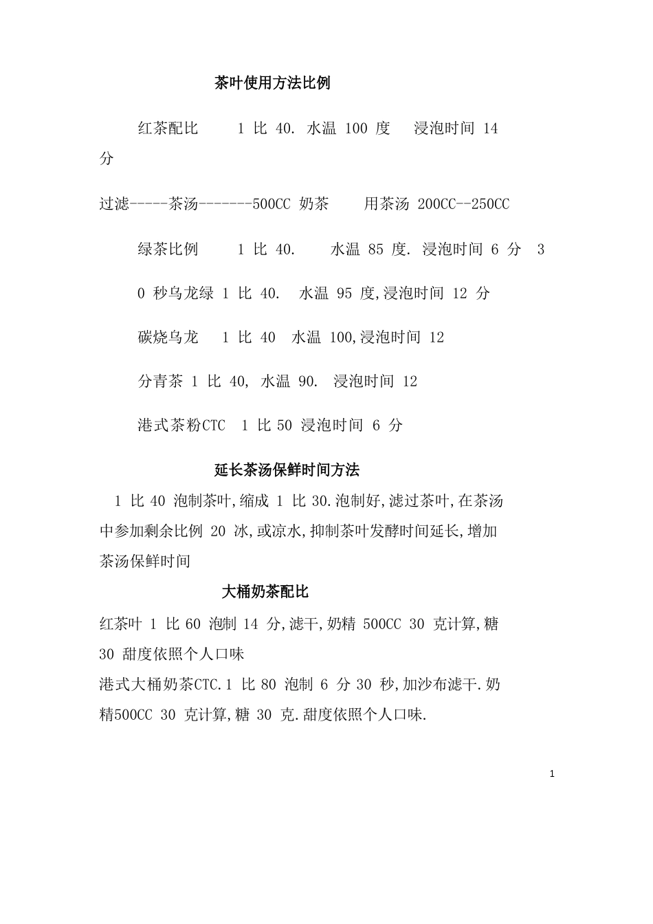 奶茶制作(茶叶使用方法比例)_第1页