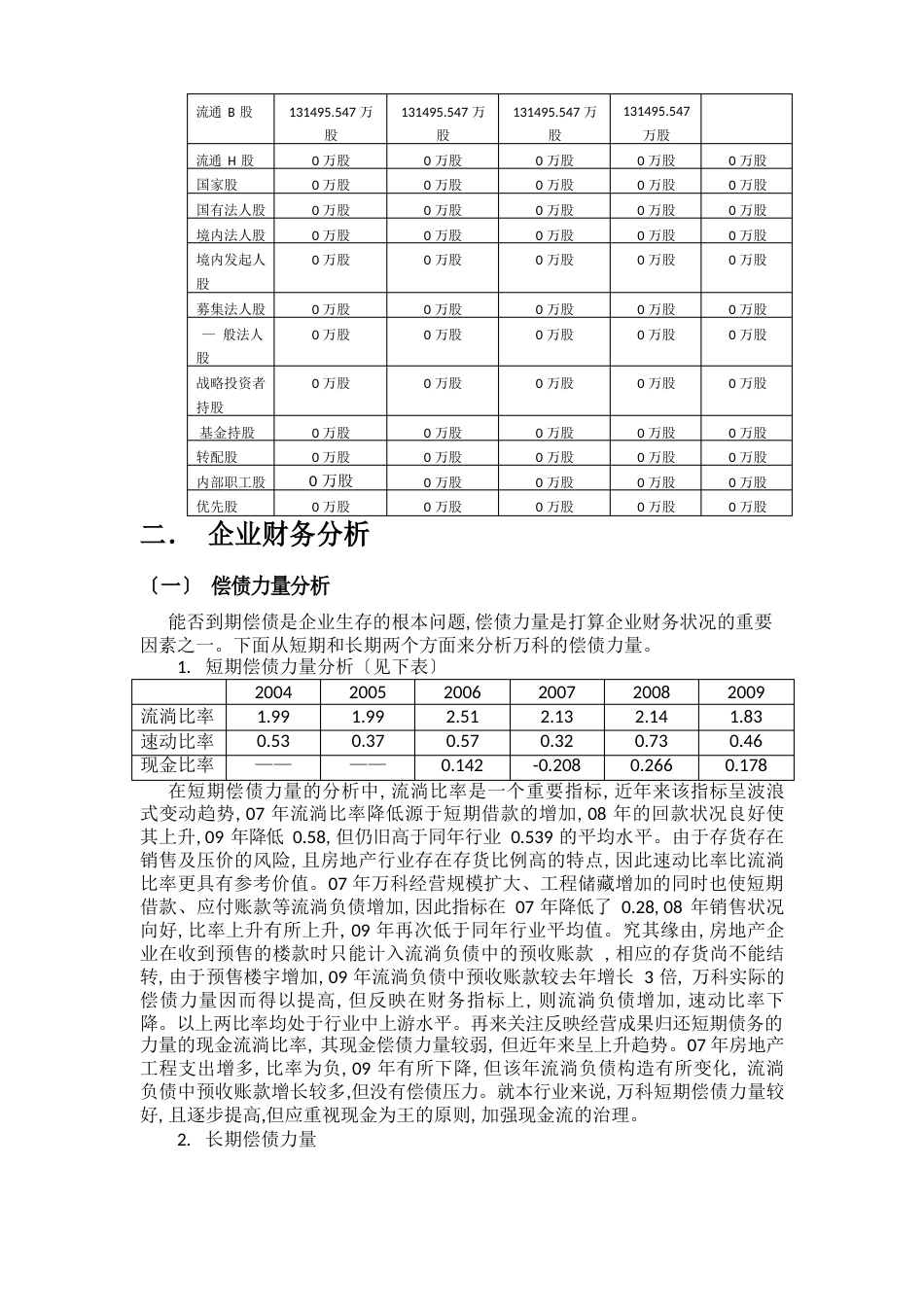 万科房地产公司财务分析报告_第3页