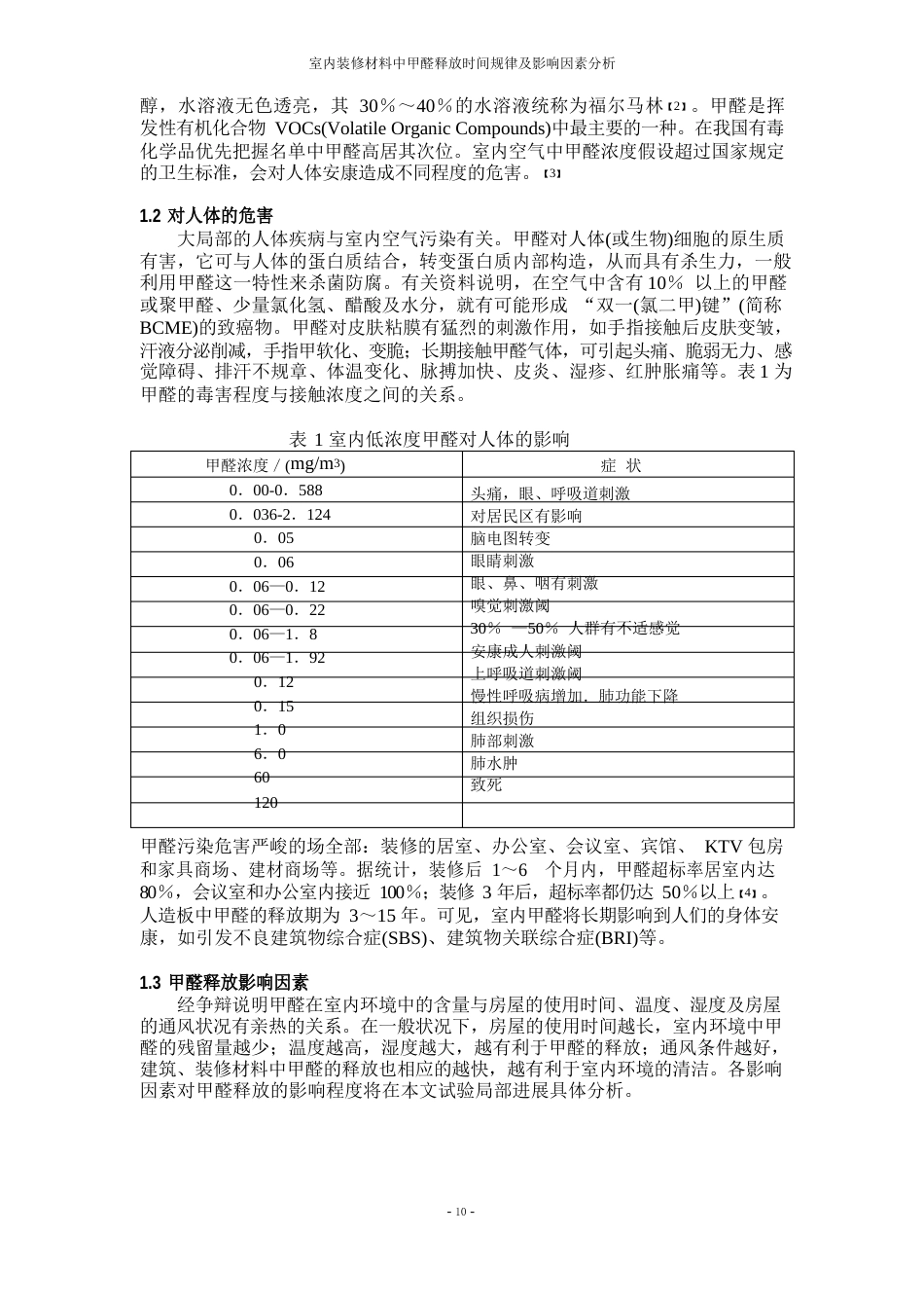 室内装修材料中甲醛释放时间规律及影响因素分析_第2页