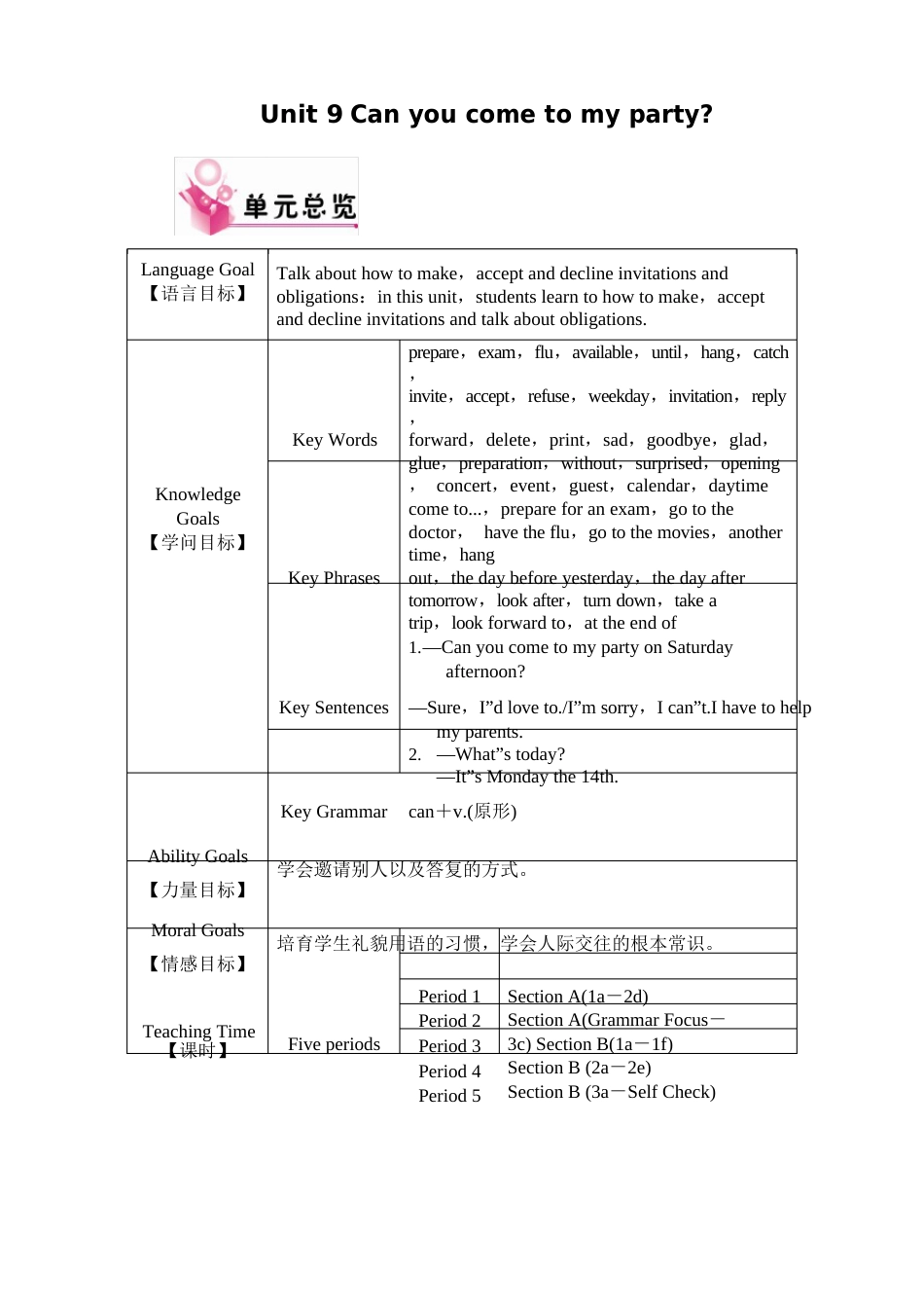 人教版八年级英语上册Unit9教案_第1页